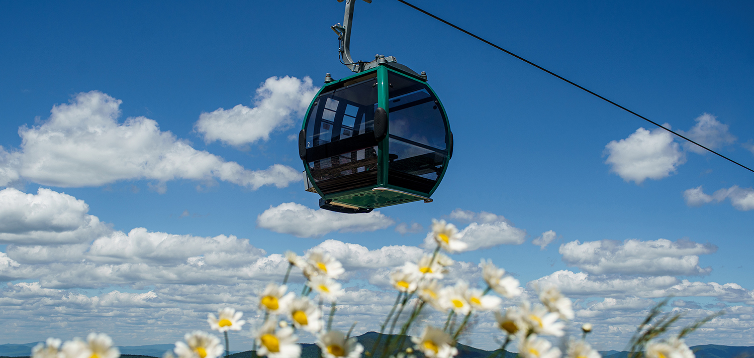 Scenic gondola ride in summer