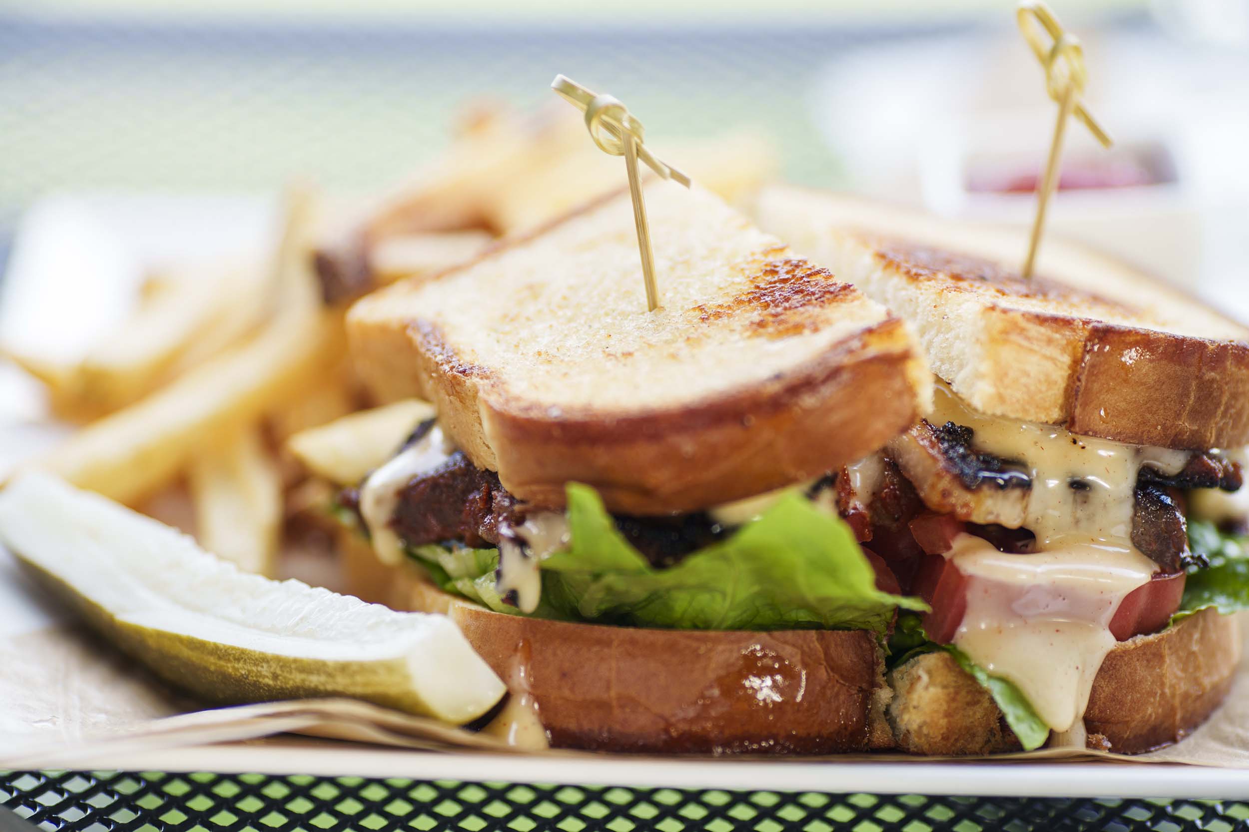 A sandwich served with french fries