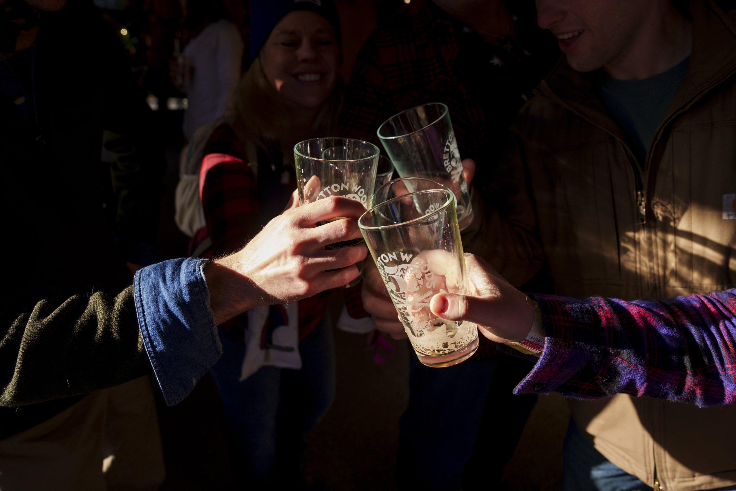 Cheers at the Bretton Woods Ski Area base lodge dining Slopeside Pub