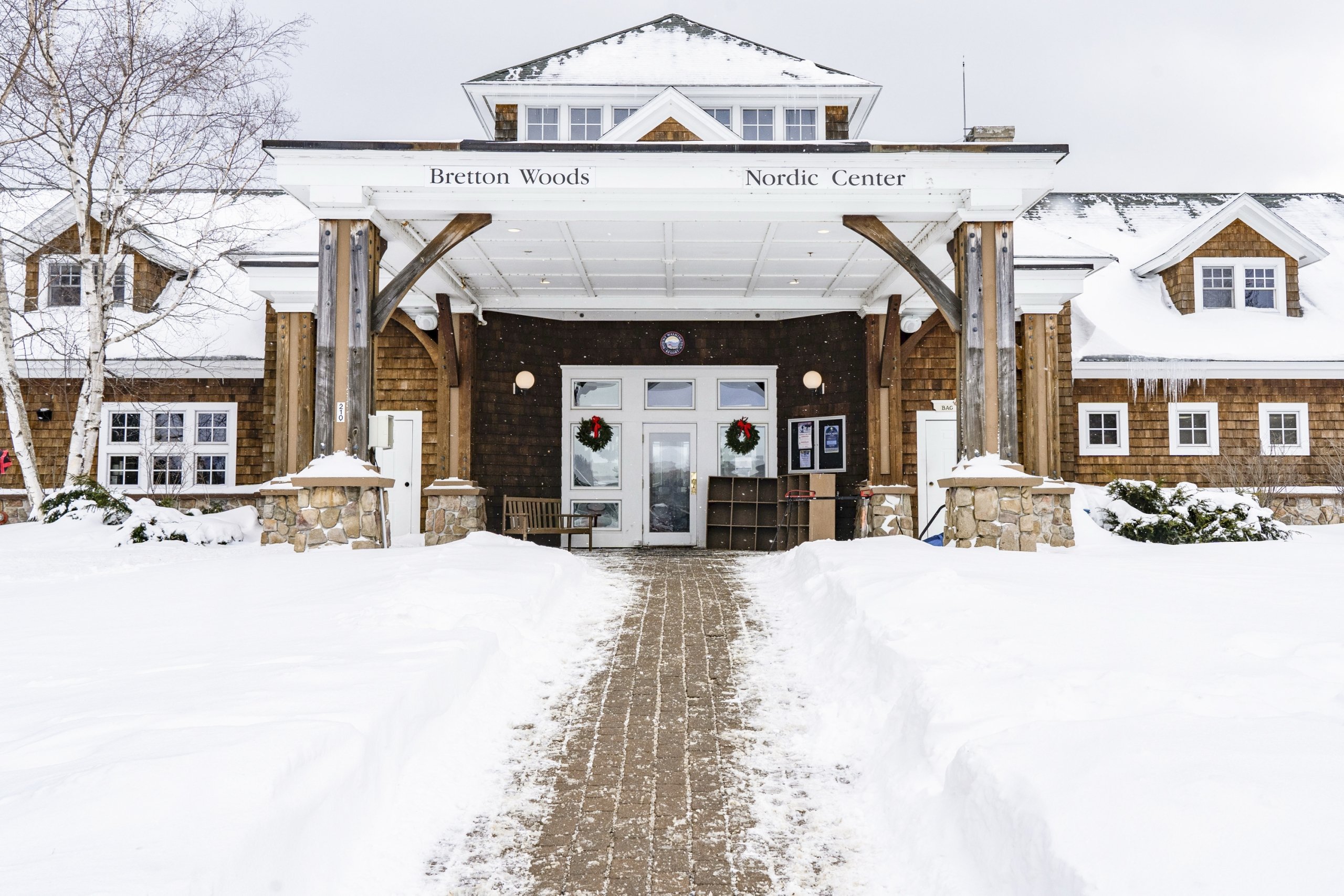 The Nordic Center entrance at Bretton Woods.