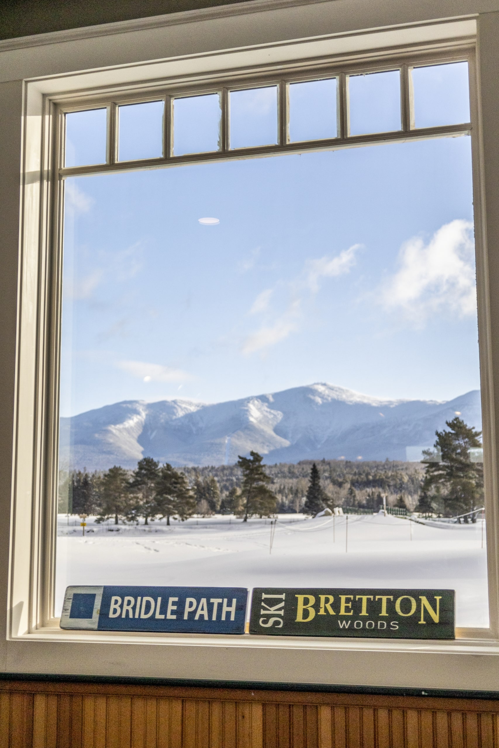 A view of the trails from the window of the Nordic Center at Bretton Woods.
