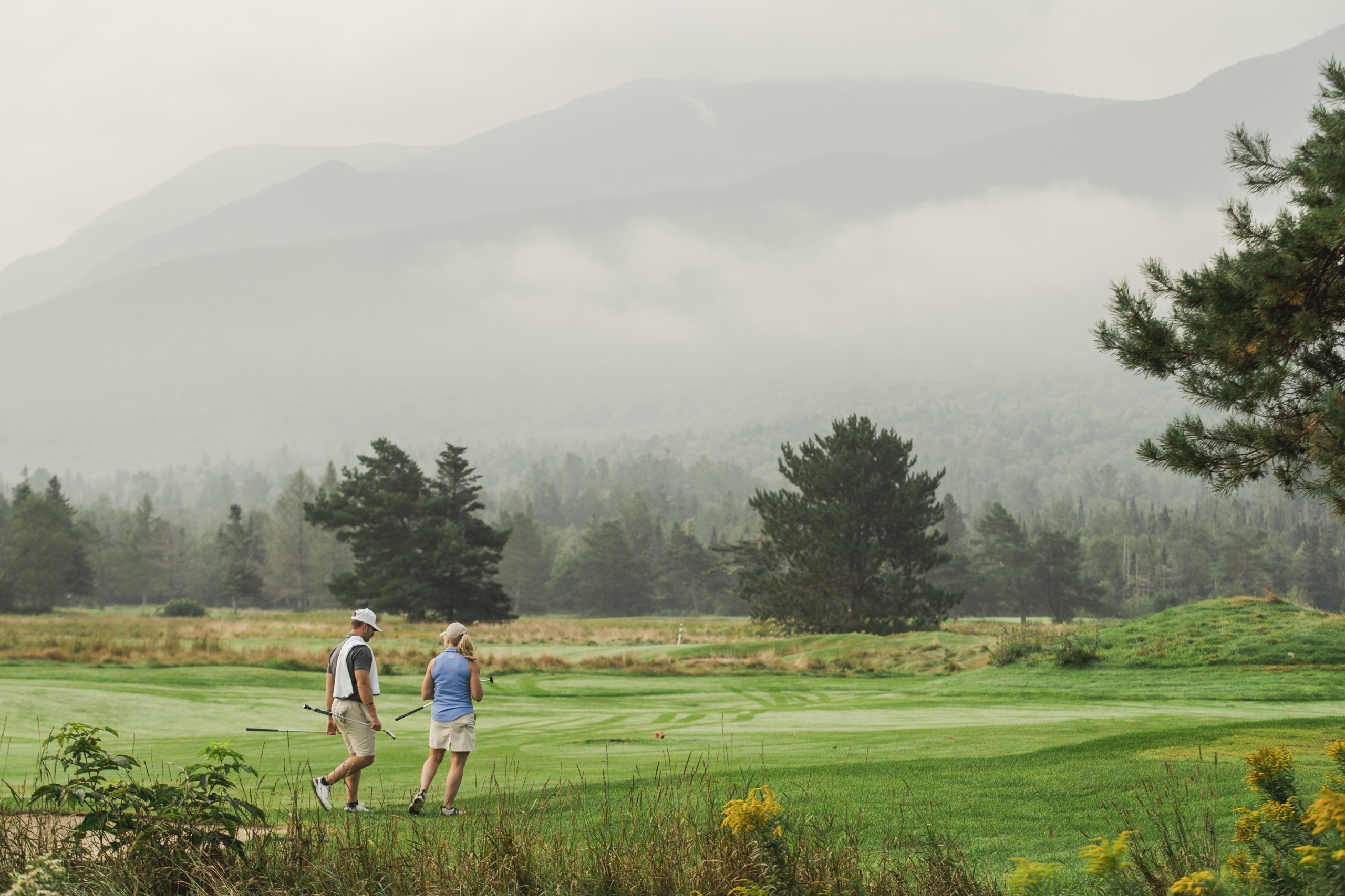 Two Golfers On Mount Washington Golf Course