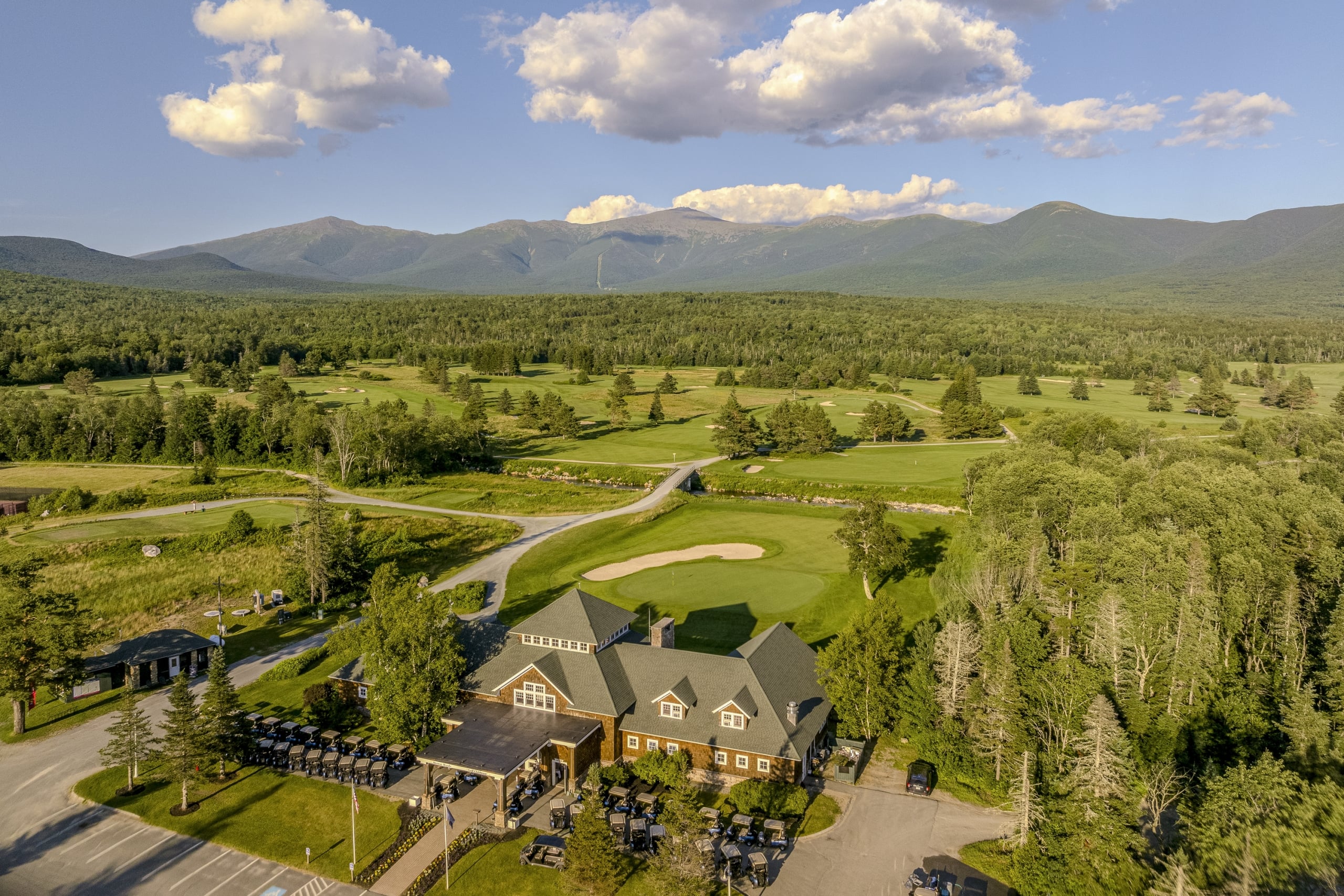Bretton Woods Golf Clubhouse around sunset