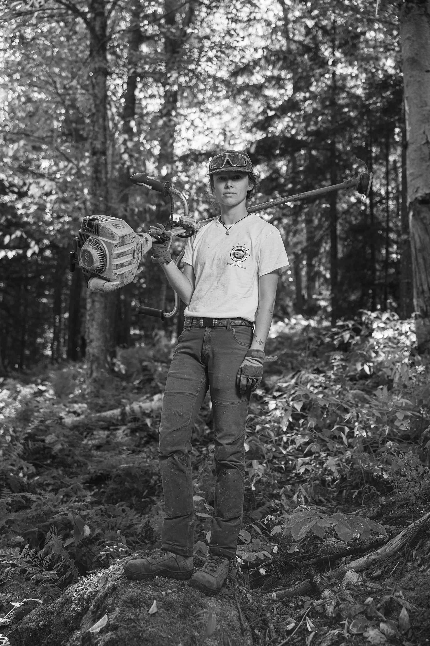 Bretton Woods Ski Area Trail Crew working in the woods to maintain trails in New Hampshire