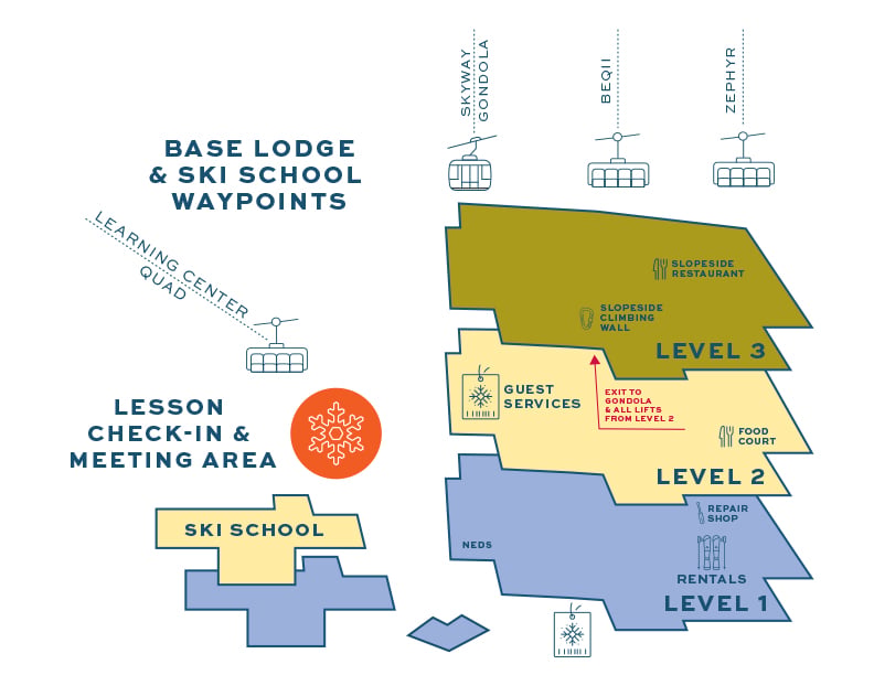 Map of Bretton Woods Ski Area base lodge area