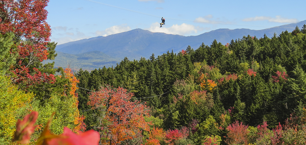 Bretton Woods canopy tour in the fall